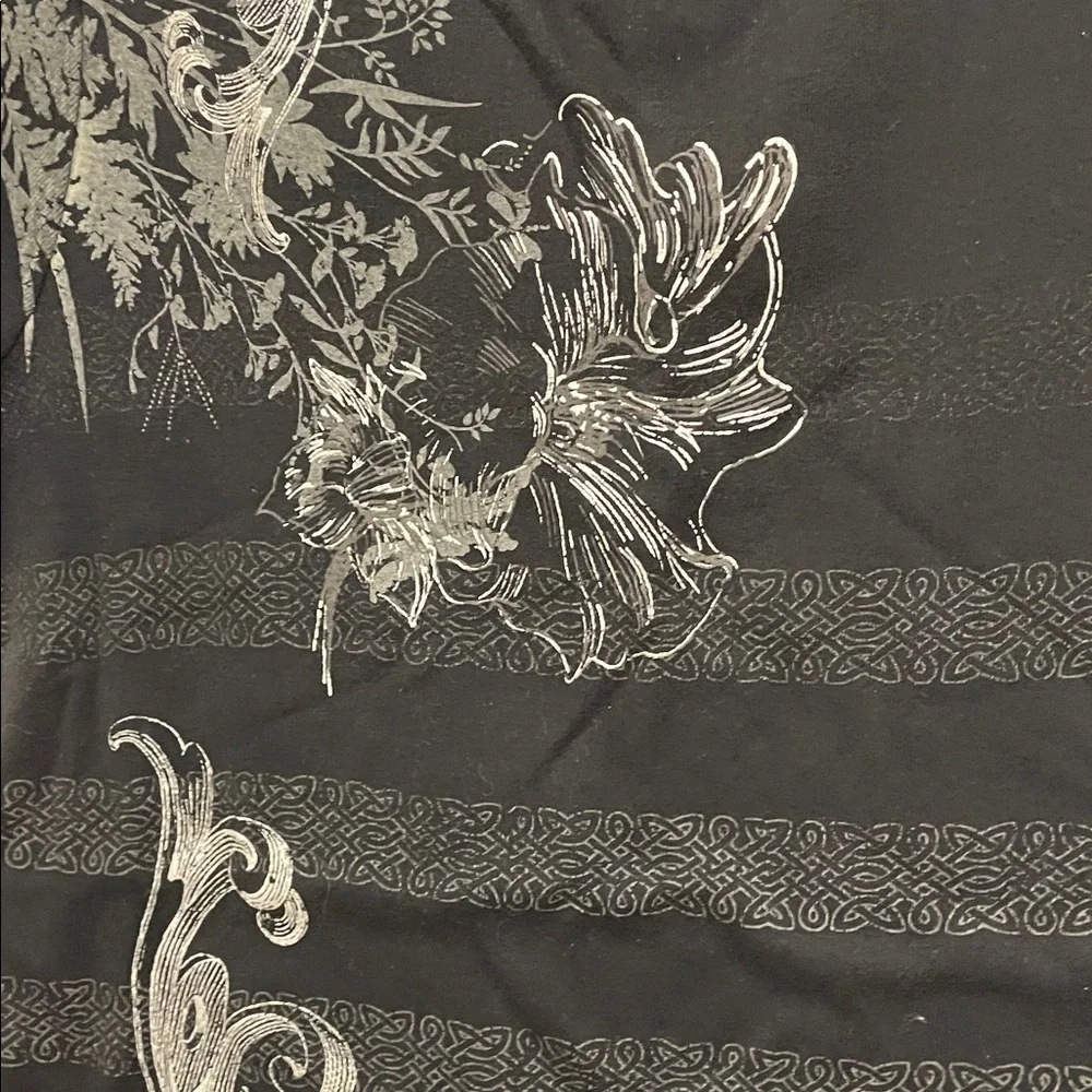 a.n.a Black Tee with Gray Floral Accents - Picture 3 of 6